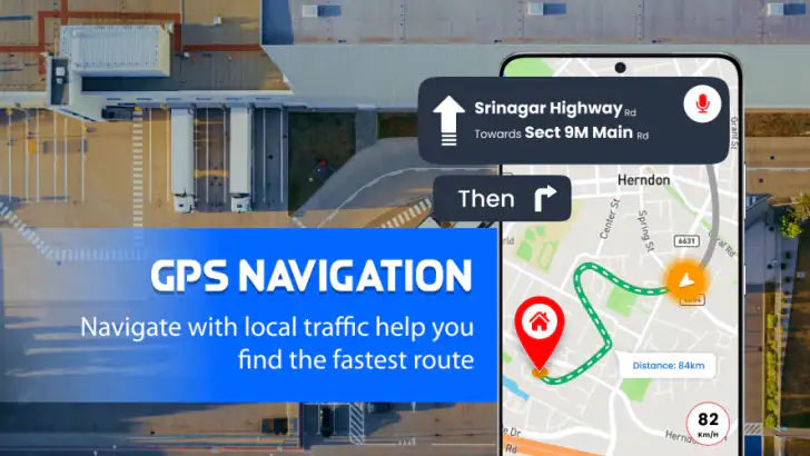 GPS Satellit Erde Karte Sicht feature graphic