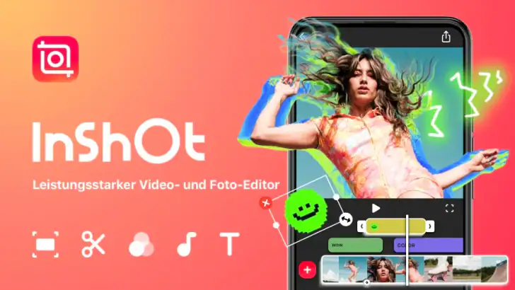 InShot - video bearbeiten feature graphic
