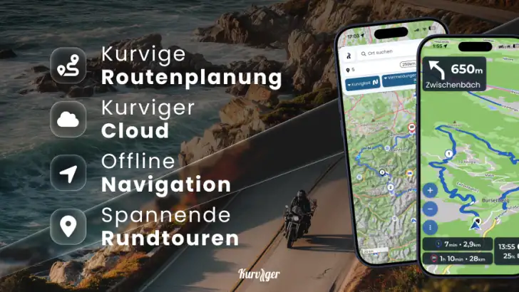Kurviger - Motorrad Navigation feature graphic