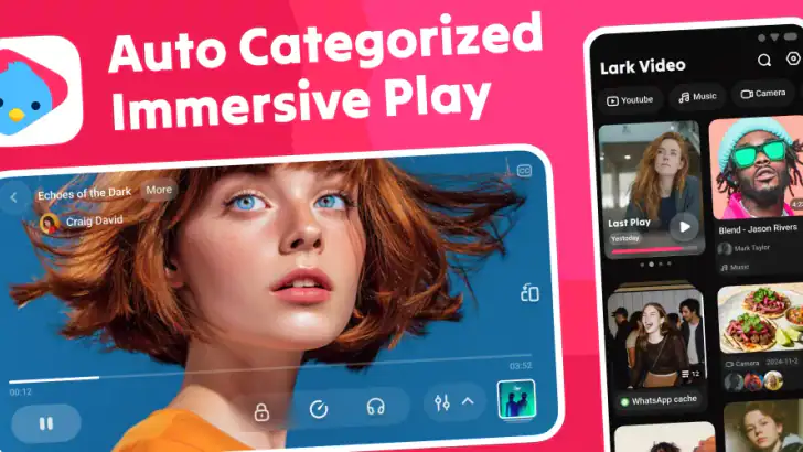 Lark Video speler feature graphic