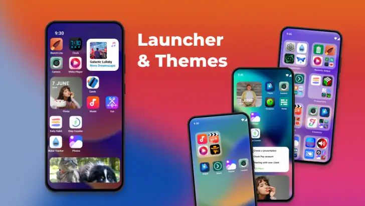 Launcher and Themes feature graphic