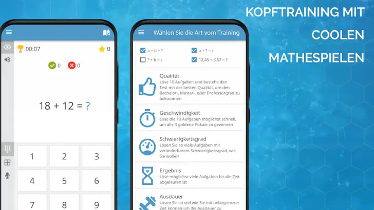 Mathe: Kopfrechnen Trainieren feature graphic