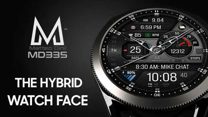 MD335 Hybrid watch face feature graphic