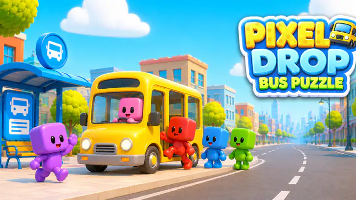 Pixel Drop: Bus Puzzle feature graphic