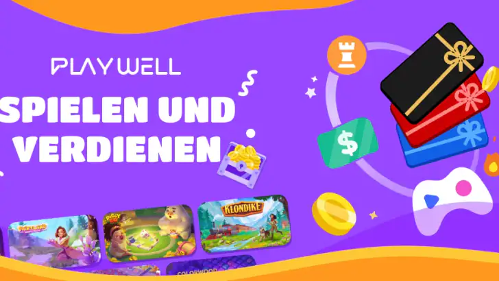 PlayWell: Spielen & Verdienen feature graphic