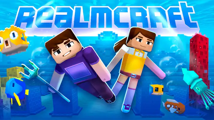 RealmCraft 3D Mine Block World feature graphic