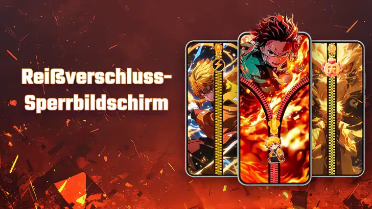 Reißverschluss-Sperrbildschirm feature graphic