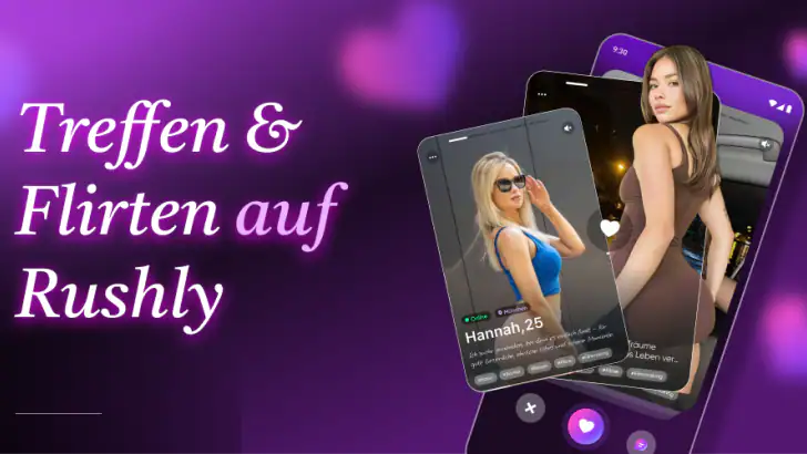 Rushly: Dating & Freunde feature graphic