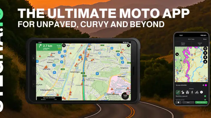 Stegra.io – Motorrad-GPS feature graphic