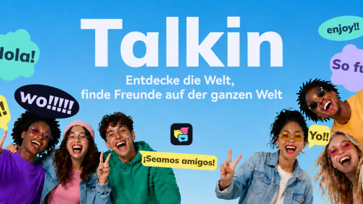 Talkin: Globale Freunde & Chat feature graphic