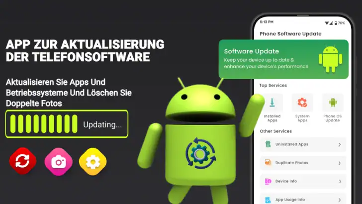 Telefonsoftware Update App feature graphic