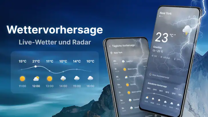 Wettervorhersage mit Radar feature graphic