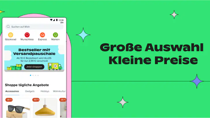 Wish: Shoppen und Sparen feature graphic