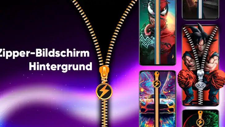 Zipper-Bildschirm Hintergrund feature graphic