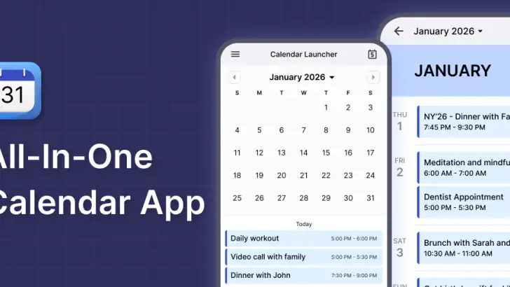 2026 Calendar Launcher feature graphic