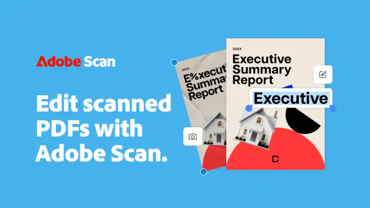 Adobe Scan AI PDF Scanner, OCR feature graphic