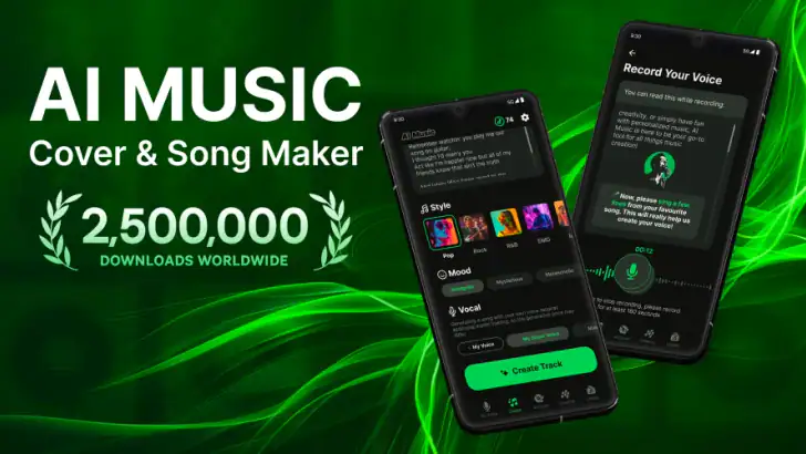 AI Music: Cover & Song Maker feature graphic