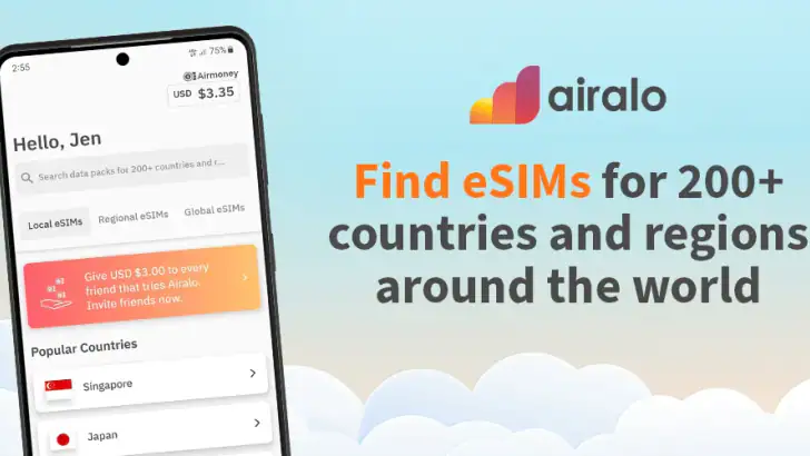 Airalo: eSIM Travel & Internet feature graphic