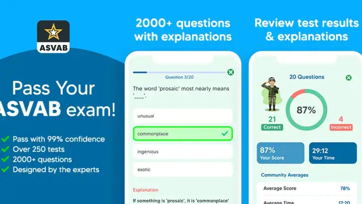 ASVAB Practice Test 2026 Prep feature graphic