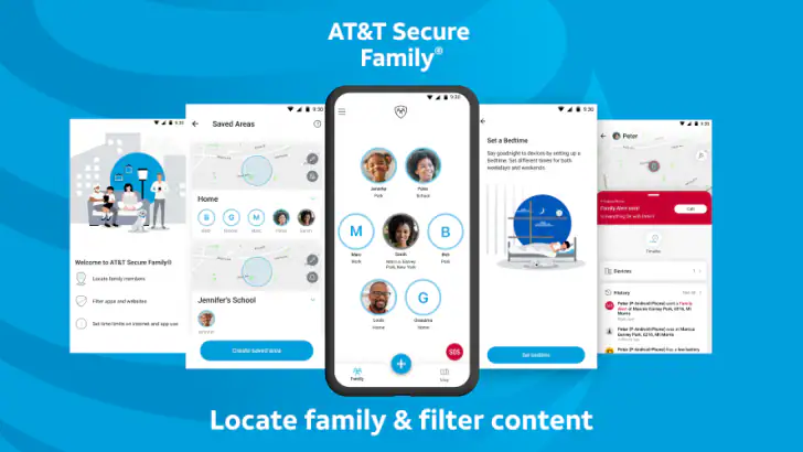 AT&T Secure Family® parent app feature graphic