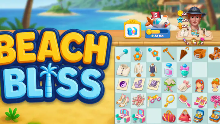 Beach Bliss: Merge Puzzle feature graphic