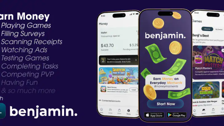 Benjamin - Earn Cash Rewards feature graphic