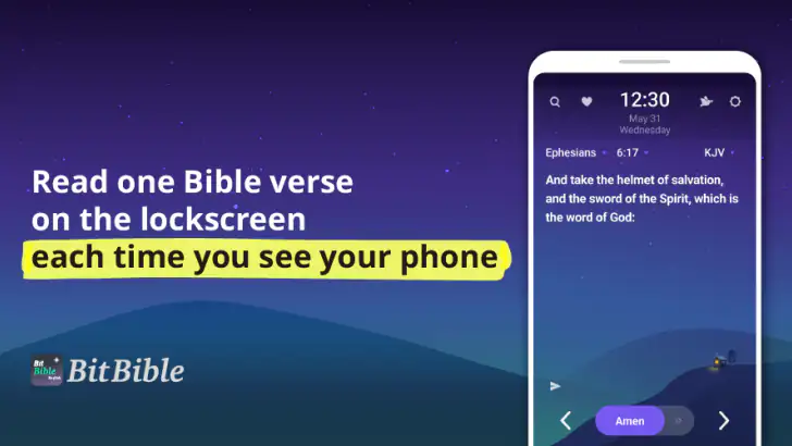 BitBible ENG -Lockscreen+Alarm feature graphic