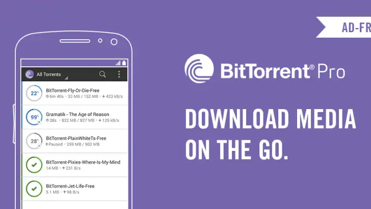 BitTorrent Pro - Torrent App feature graphic