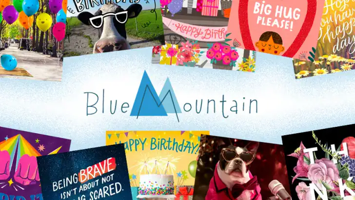 Blue Mountain Ecards feature graphic