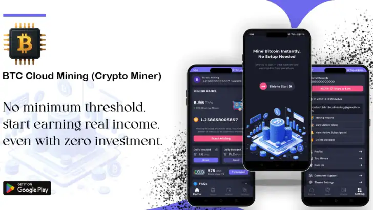 BTC Cloud Mining(Crypto Miner) feature graphic