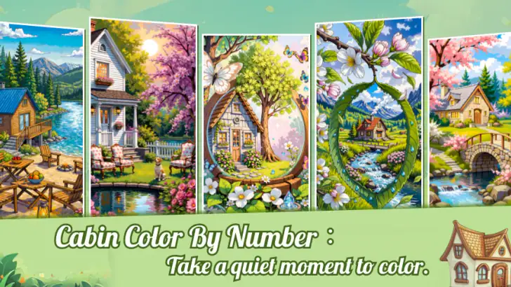Cabin & House Paint by Numbers feature graphic