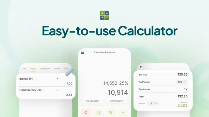 Calculator Launcher feature graphic