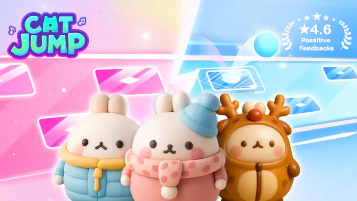 Cat Jump: Cute Pet Music Game feature graphic