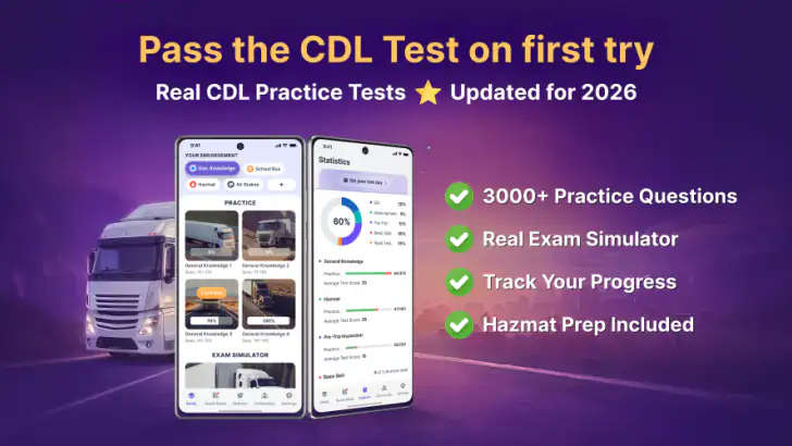 CDL Prep 2026: Test Practice feature graphic