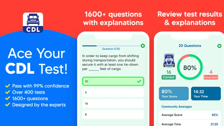 CDL Prep Practice Test 2026 feature graphic