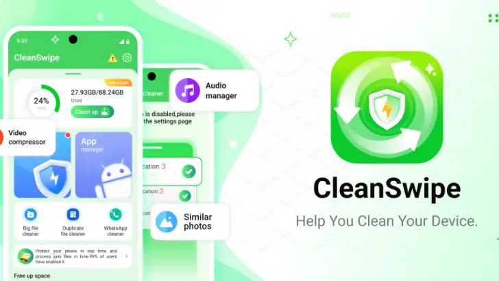 Clean Swipe & Antivirus feature graphic