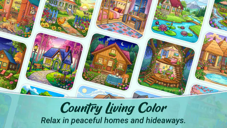 Country Living Color by Number feature graphic
