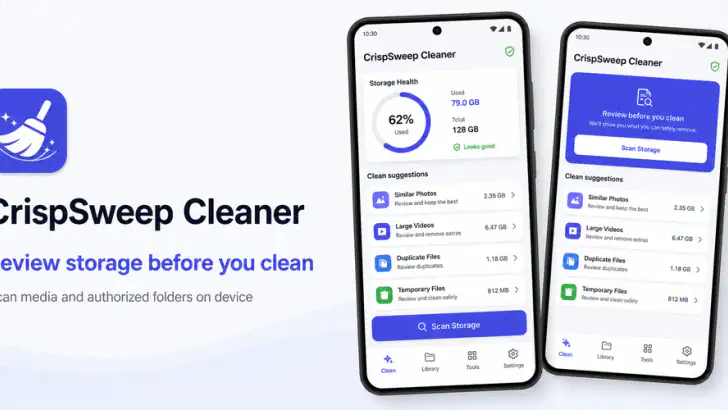 CrispSweep Cleaner feature graphic