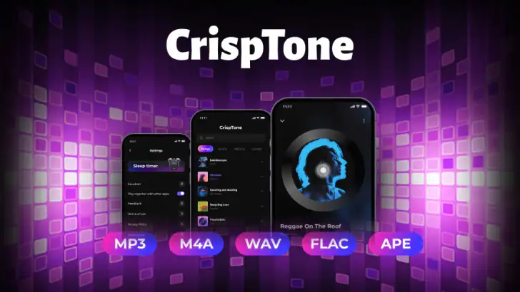 CrispTone: Offline Music feature graphic
