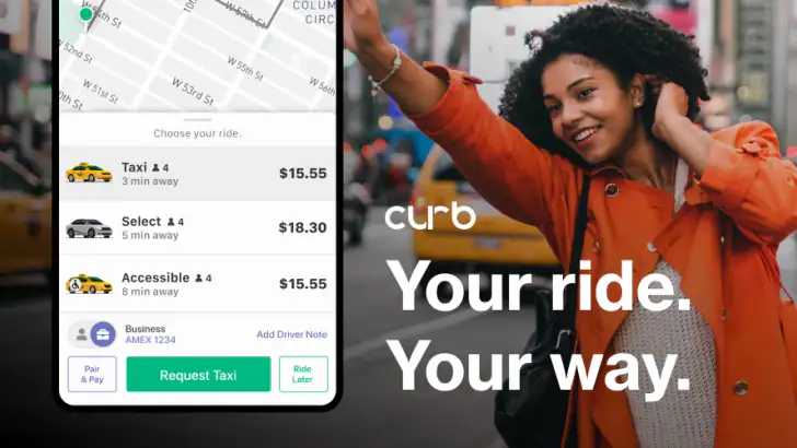 Curb - Request & Pay for Taxis feature graphic
