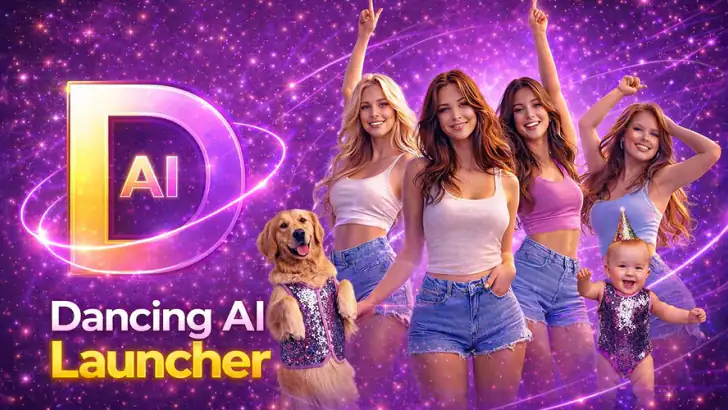 Dancing AI Launcher feature graphic