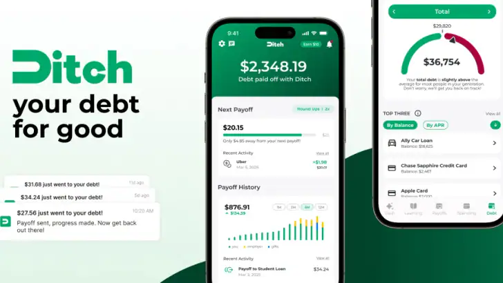 Ditch: Pay Off Debt Faster feature graphic