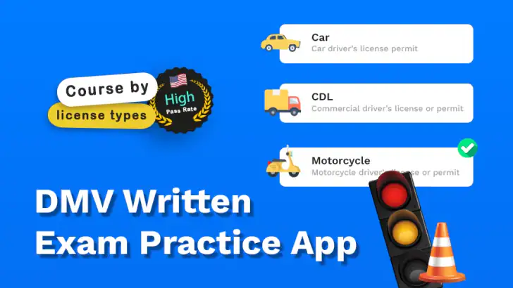 DMV Written Exam Practice App feature graphic