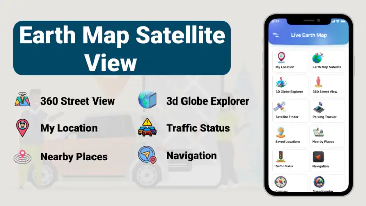 Earth Map Satellite: View feature graphic