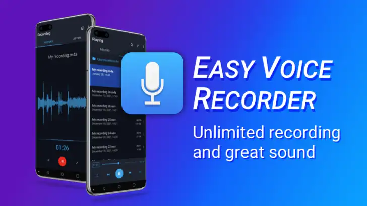 Easy Voice Recorder feature graphic