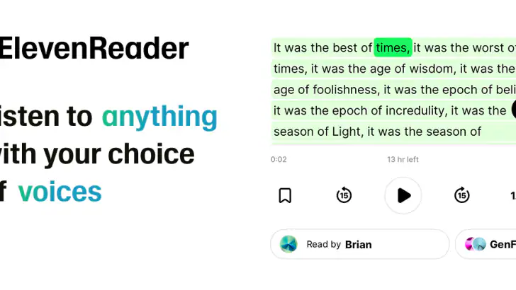 ElevenReader - Voice Reader feature graphic