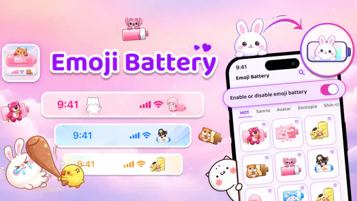 Emoji Battery Icon Customize feature graphic