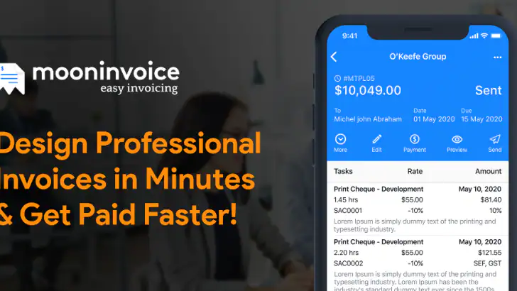 Estimate Invoice Maker By Moon feature graphic