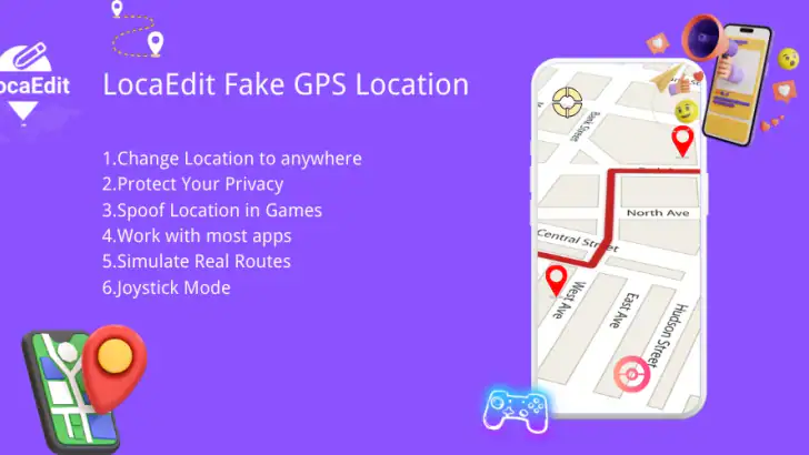 Fake GPS Location- LocaEdit feature graphic