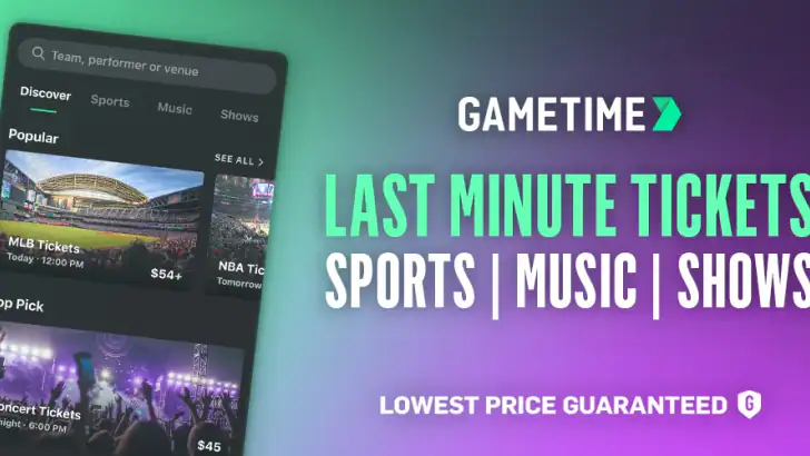 Gametime - Last Minute Tickets feature graphic